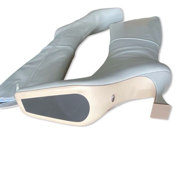 Tony Bianco Fantasy Boots Vanilla Nappa knee high leather square toe heels 8 - Picture 8 of 14